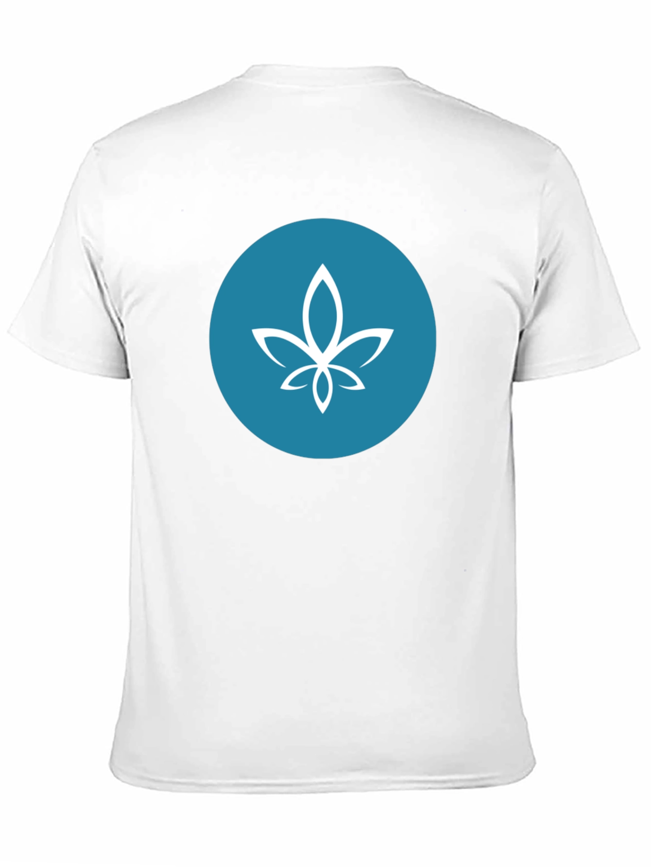Modern Black Tee with Teal Circle Lotus Design