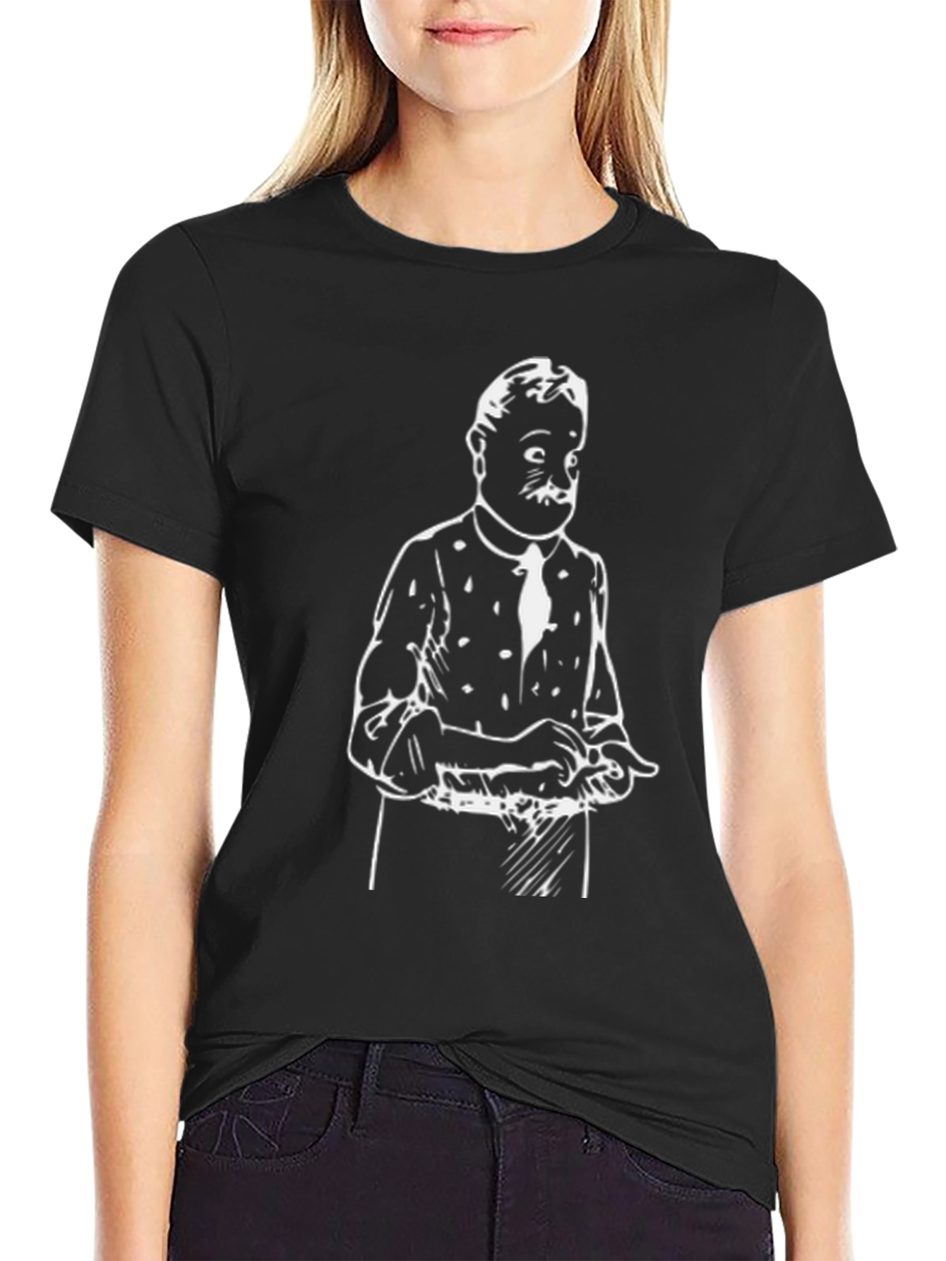 Retro Cartoon Black Graphic Tee