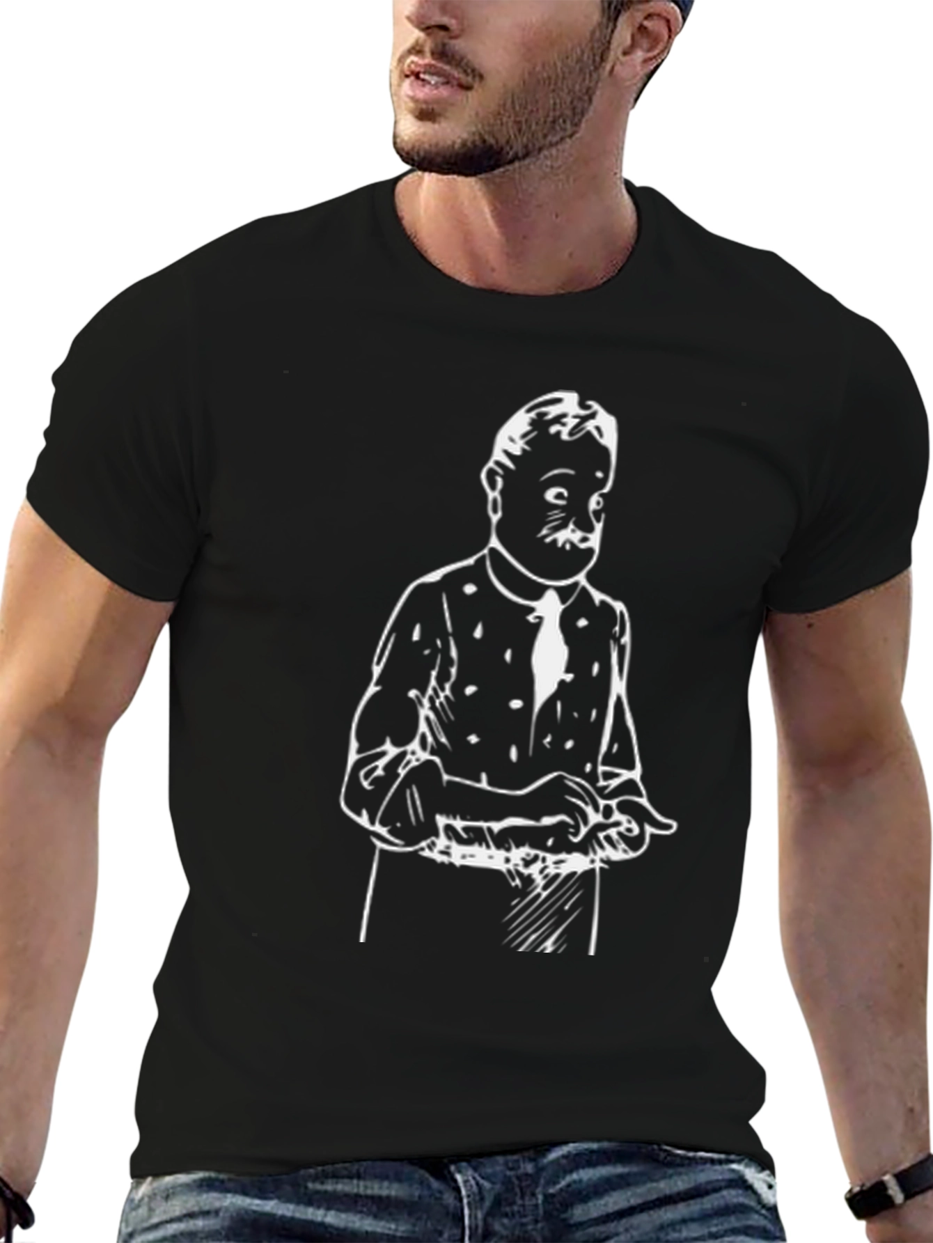 Retro Cartoon Black Graphic Tee