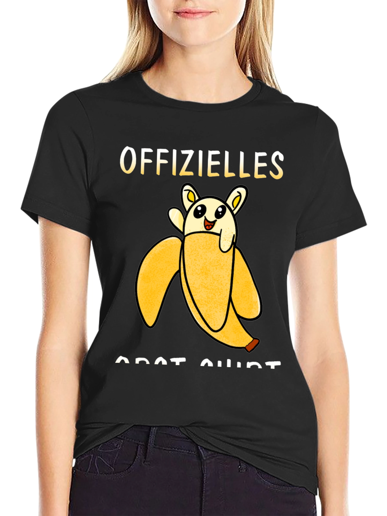 Offizielles Banana Cat Shirt - Black Graphic Tee
