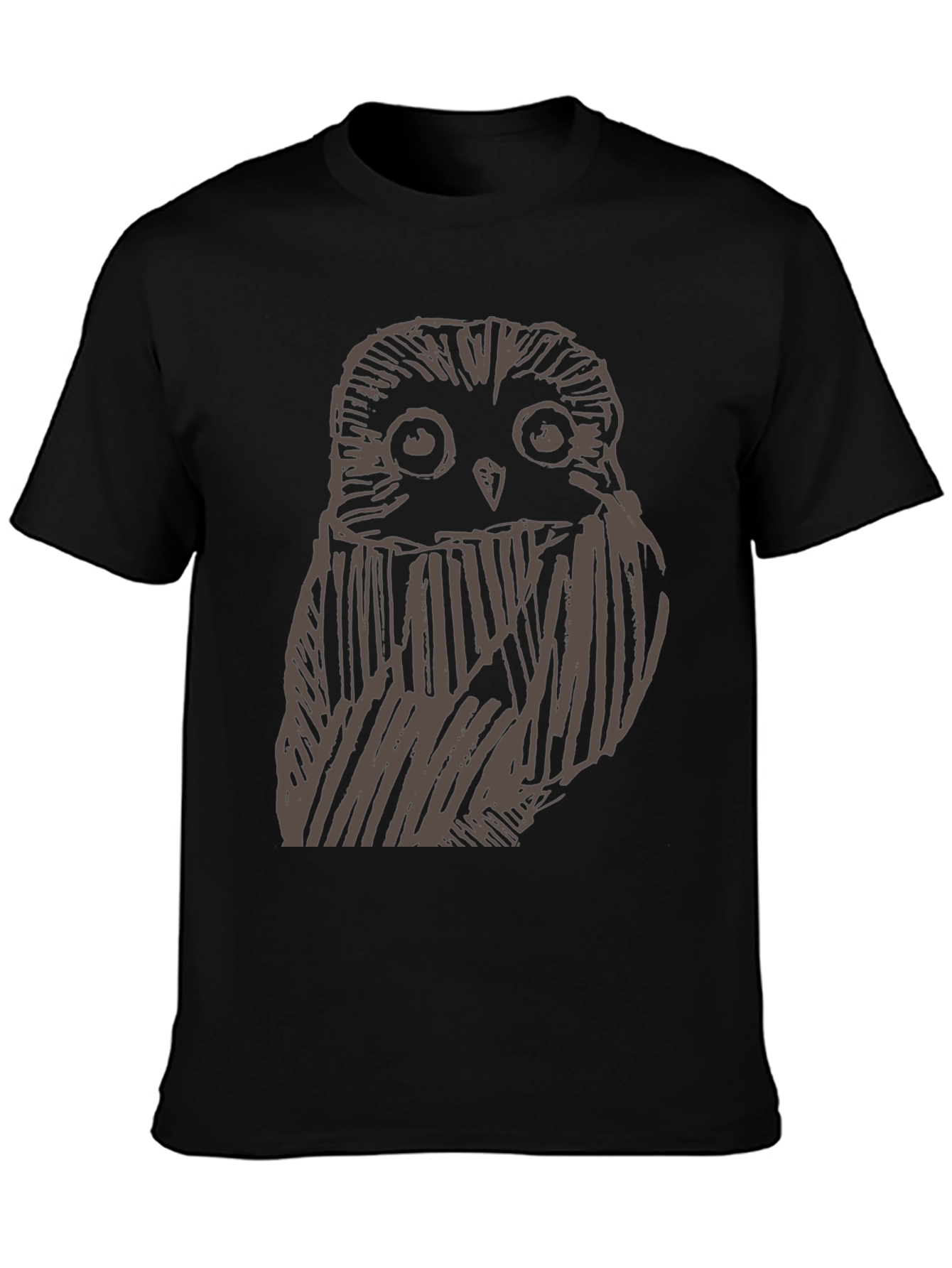 Mens Owl Graphic Print Black T-Shirt