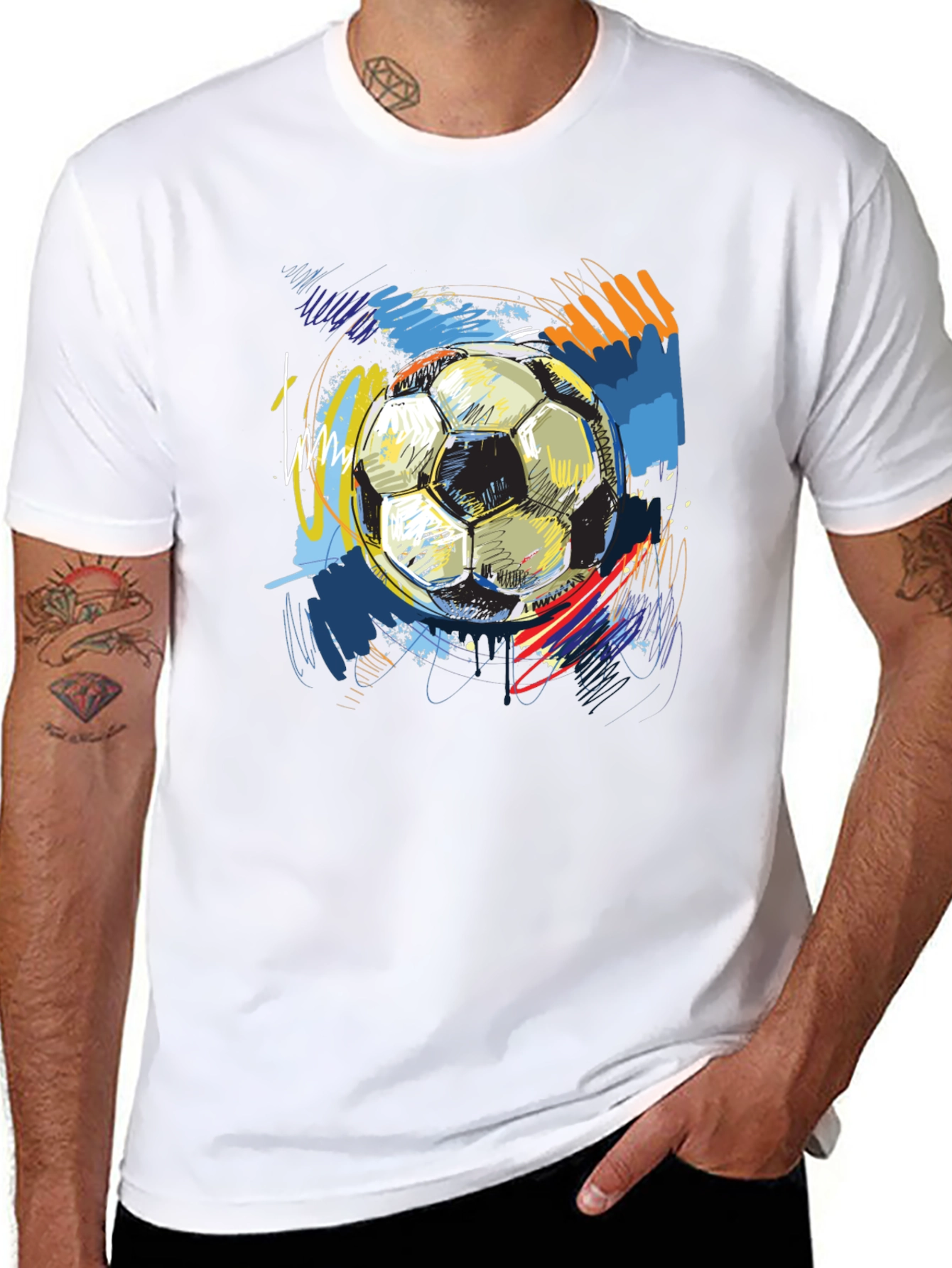 Soccer Ball Art T-Shirt - Unique Graphic Tee