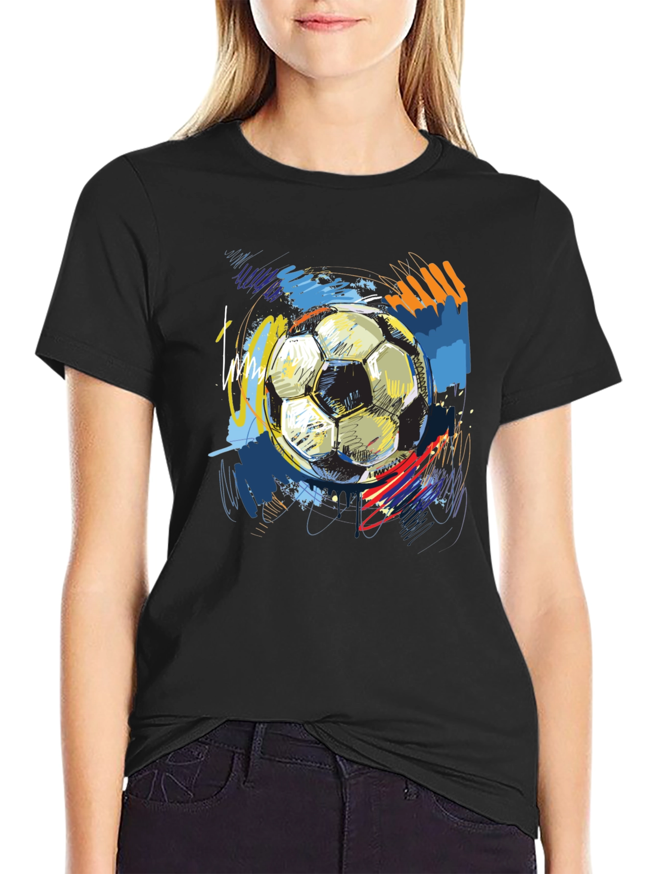 Soccer Ball Art T-Shirt - Unique Graphic Tee