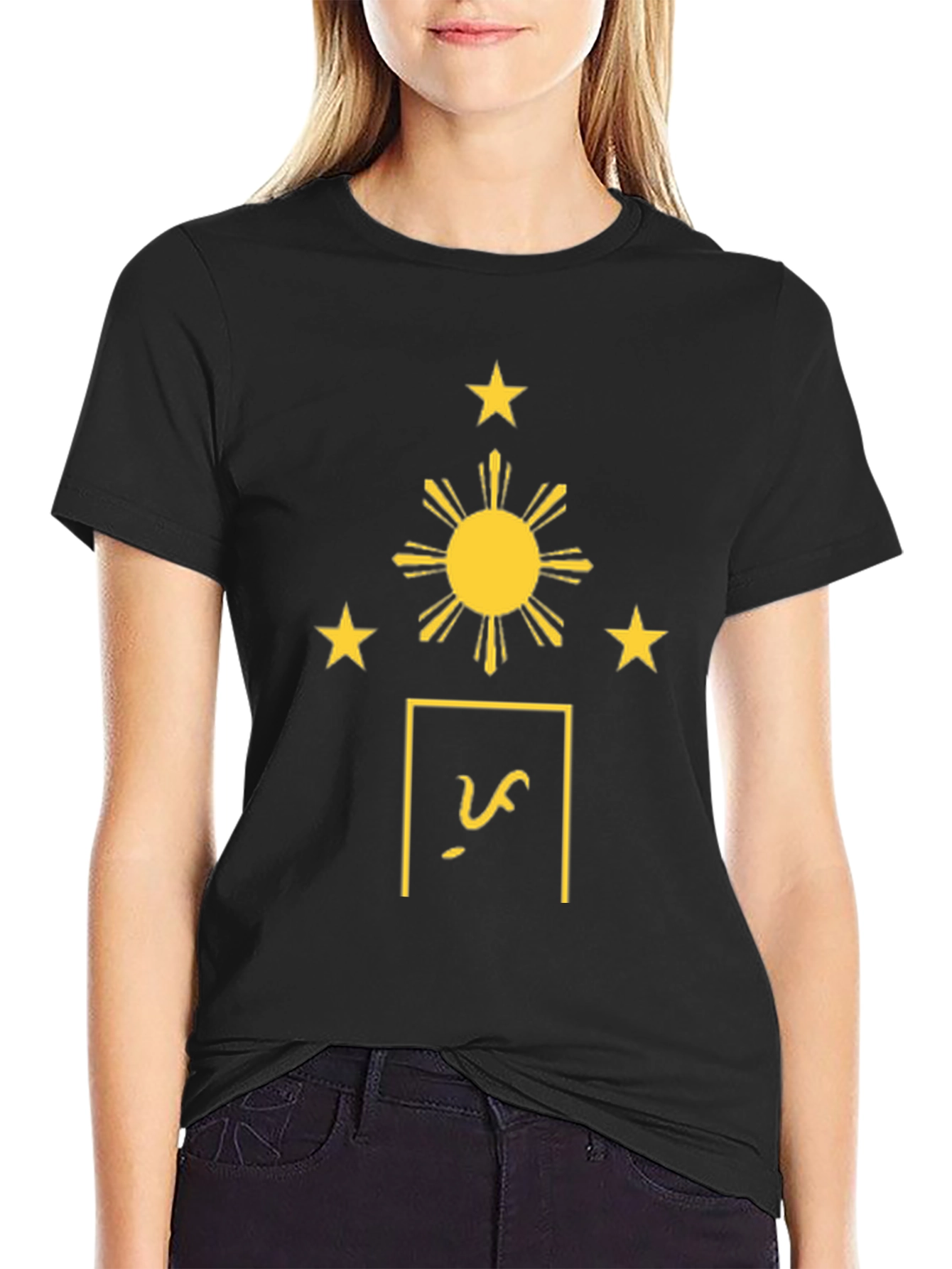 Philippines Flag Inspired Black T-Shirt