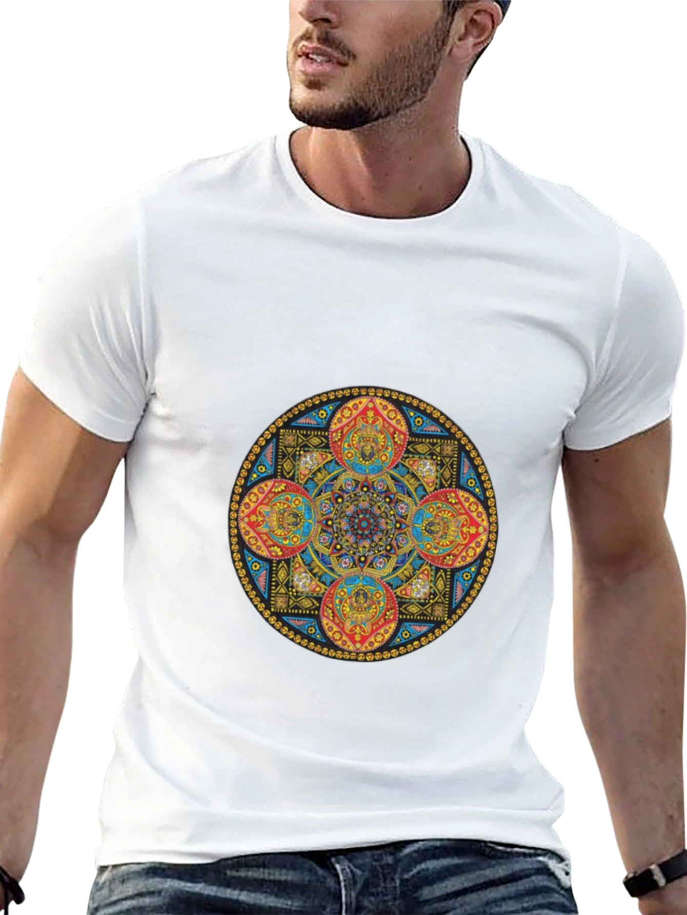 Mandala Art Graphic Black T-Shirt