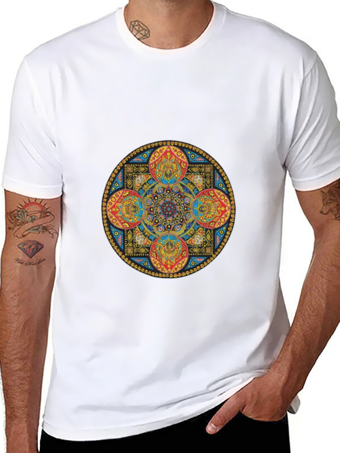 Mandala Art Graphic Black T-Shirt