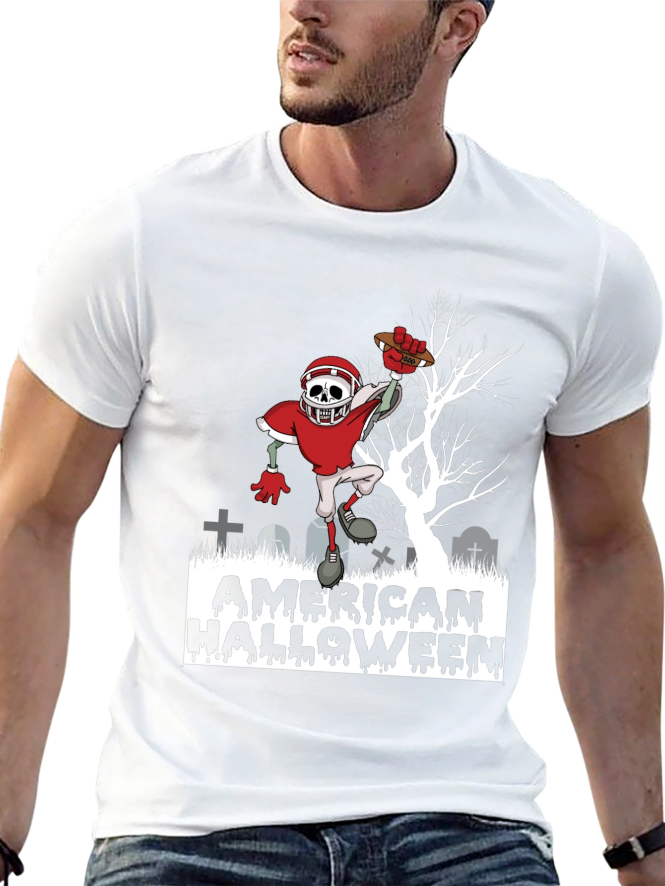 American Halloween Football Zombie T-Shirt