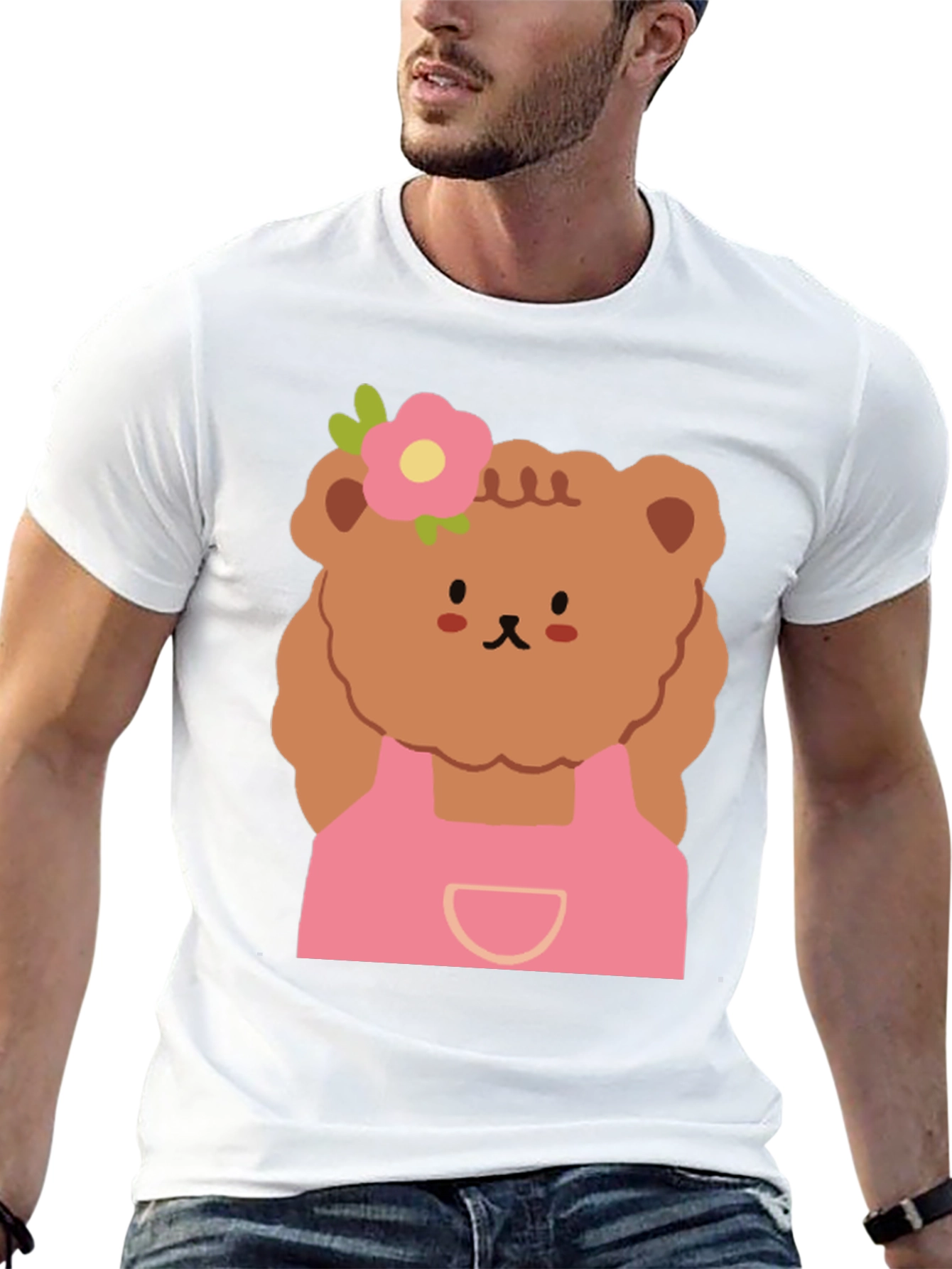 Cute Bear Graphic Tee - Black T-Shirt