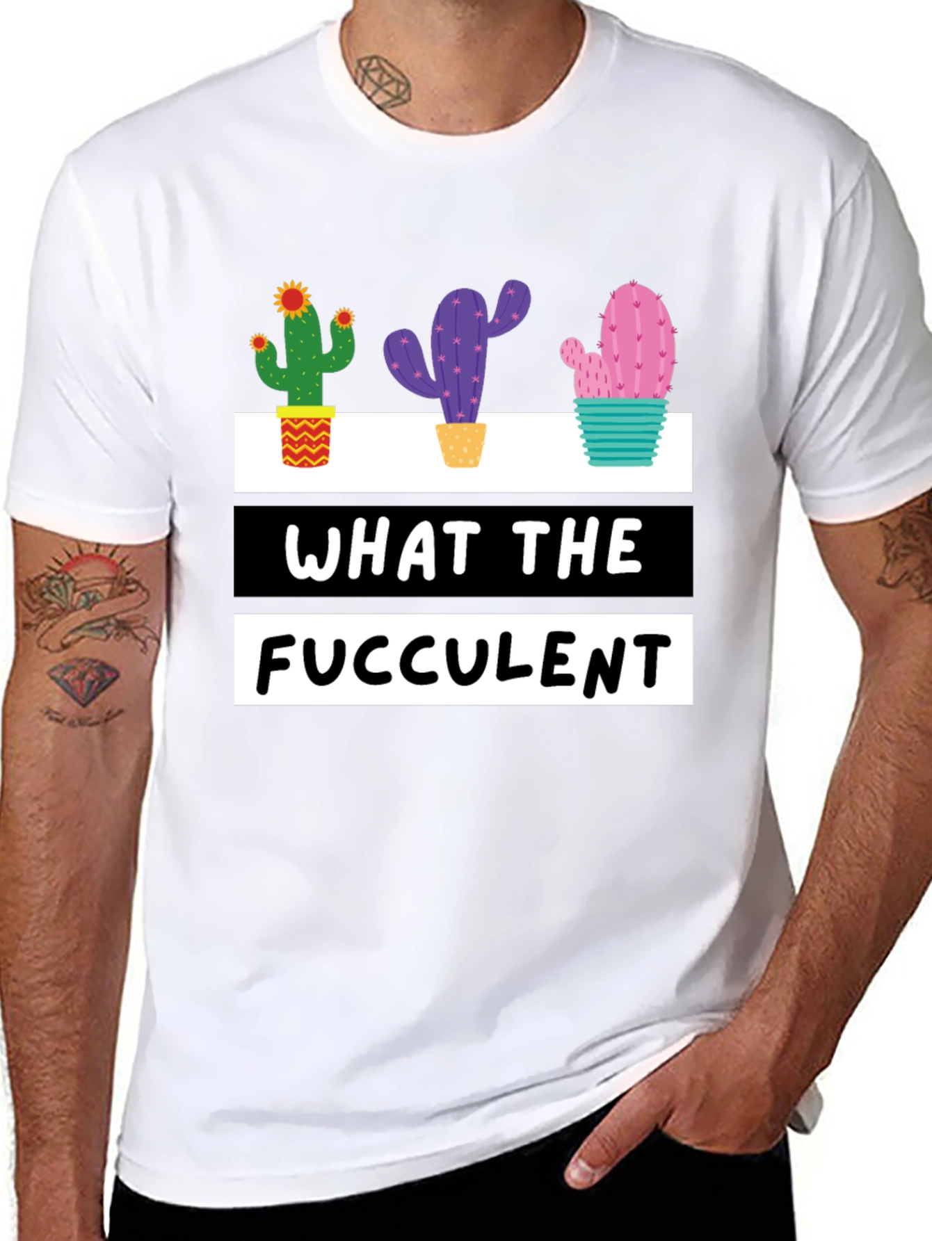 What the Fucculent Cactus Graphic Tee