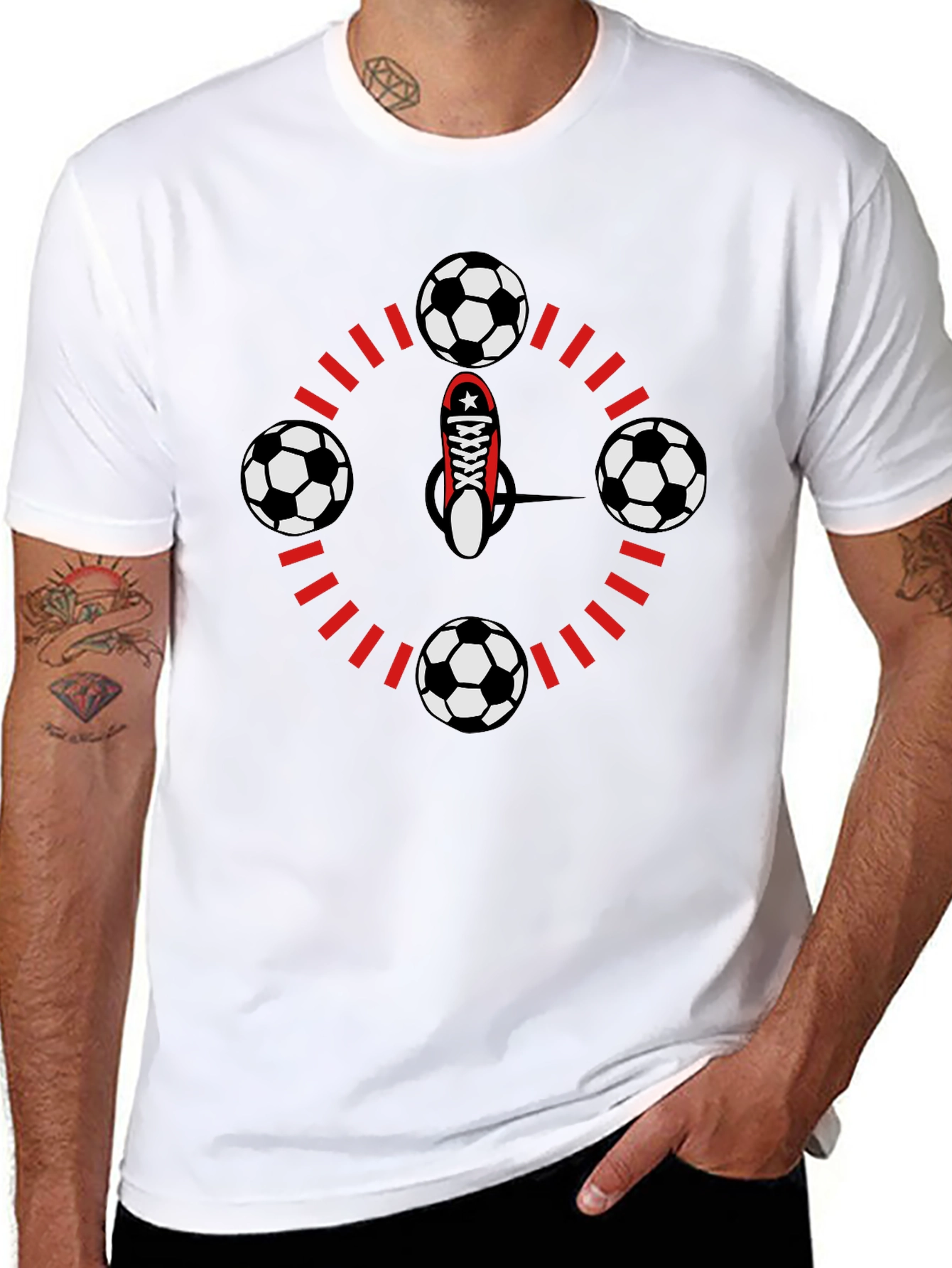 Soccer Time T-Shirt - Red & Black Graphic Tee