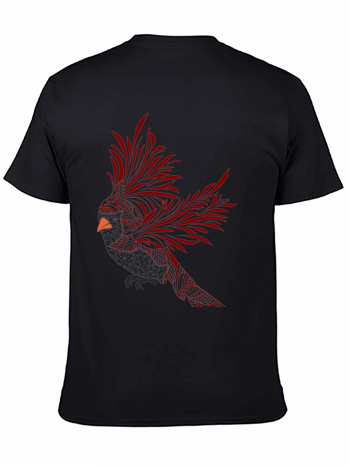 Cardinal Bird Graphic Tee - Stylish Mens Black T-Shirt