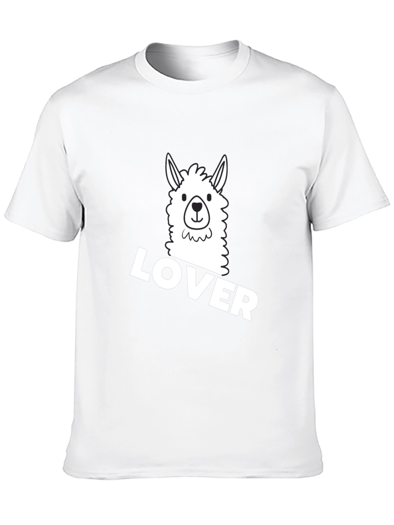 Llama Lover Graphic Tee - Black Cotton T-Shirt