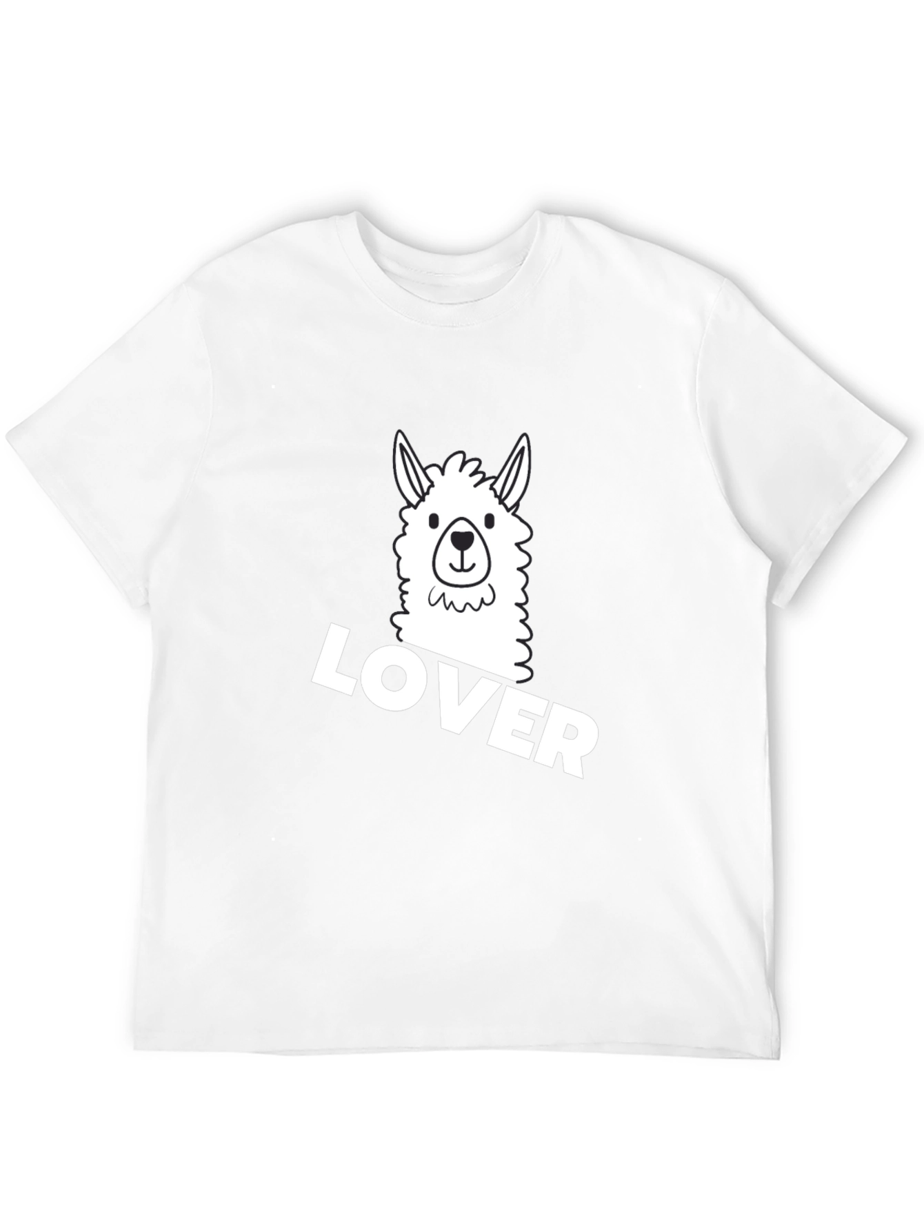 Llama Lover Graphic Tee - Black Cotton T-Shirt