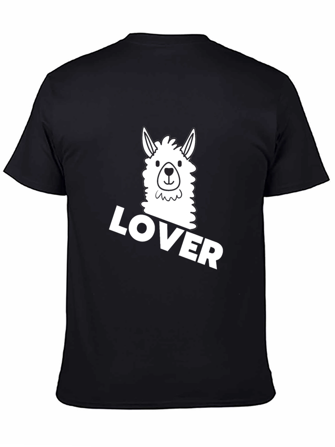 Llama Lover Graphic Tee - Black Cotton T-Shirt