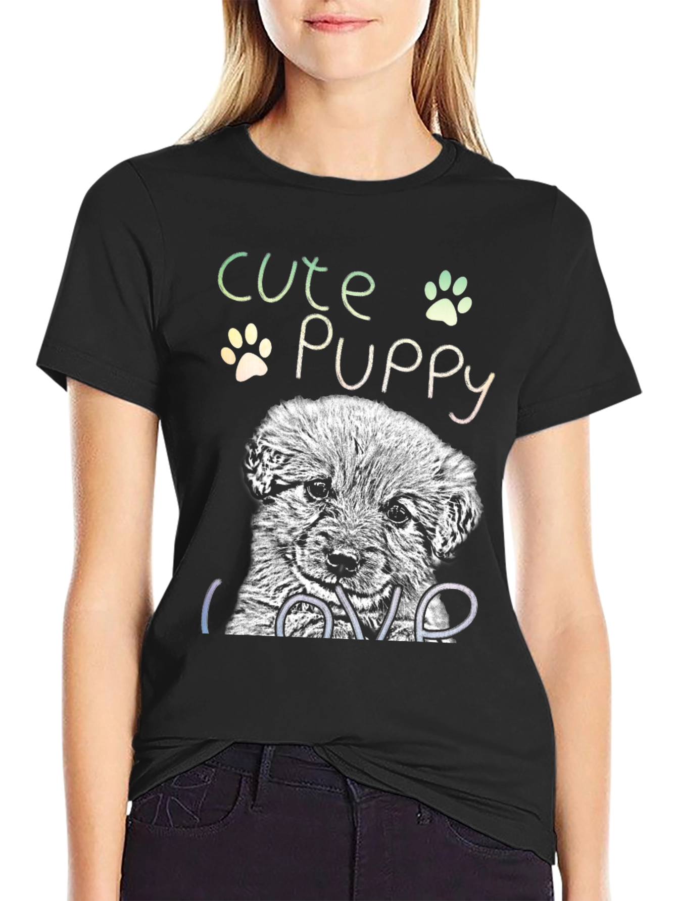 Cute Puppy Graphic T-Shirt - Dog Lover Tee