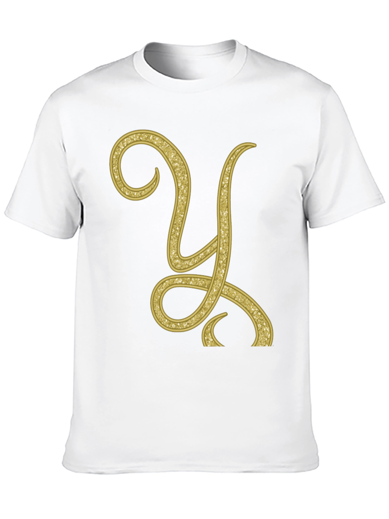 Gold Letter Y Black T-Shirt