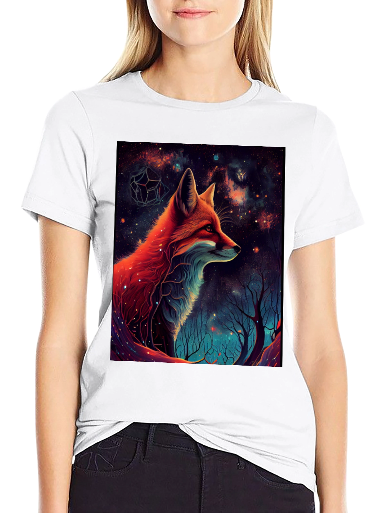 Cosmic Fox Graphic Tee - Mens Black T-Shirt