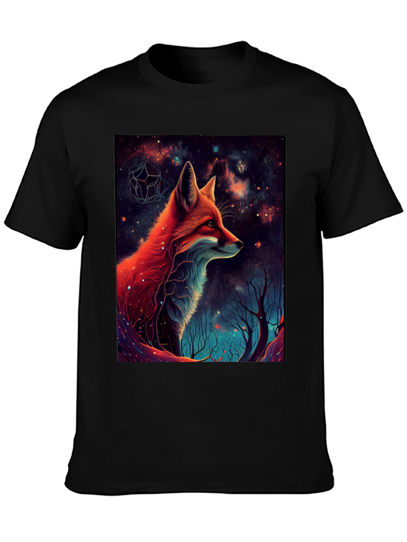 Cosmic Fox Graphic Tee - Mens Black T-Shirt