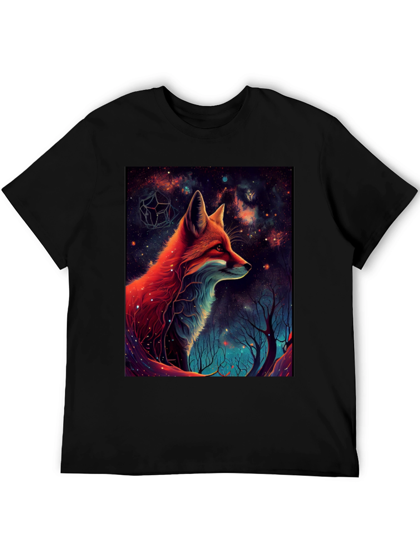 Cosmic Fox Graphic Tee - Mens Black T-Shirt