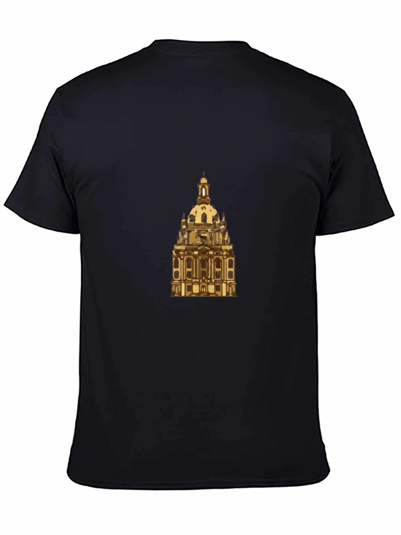 Dresden Frauenkirche Graphic Tee - Black Cotton Casual Shirt
