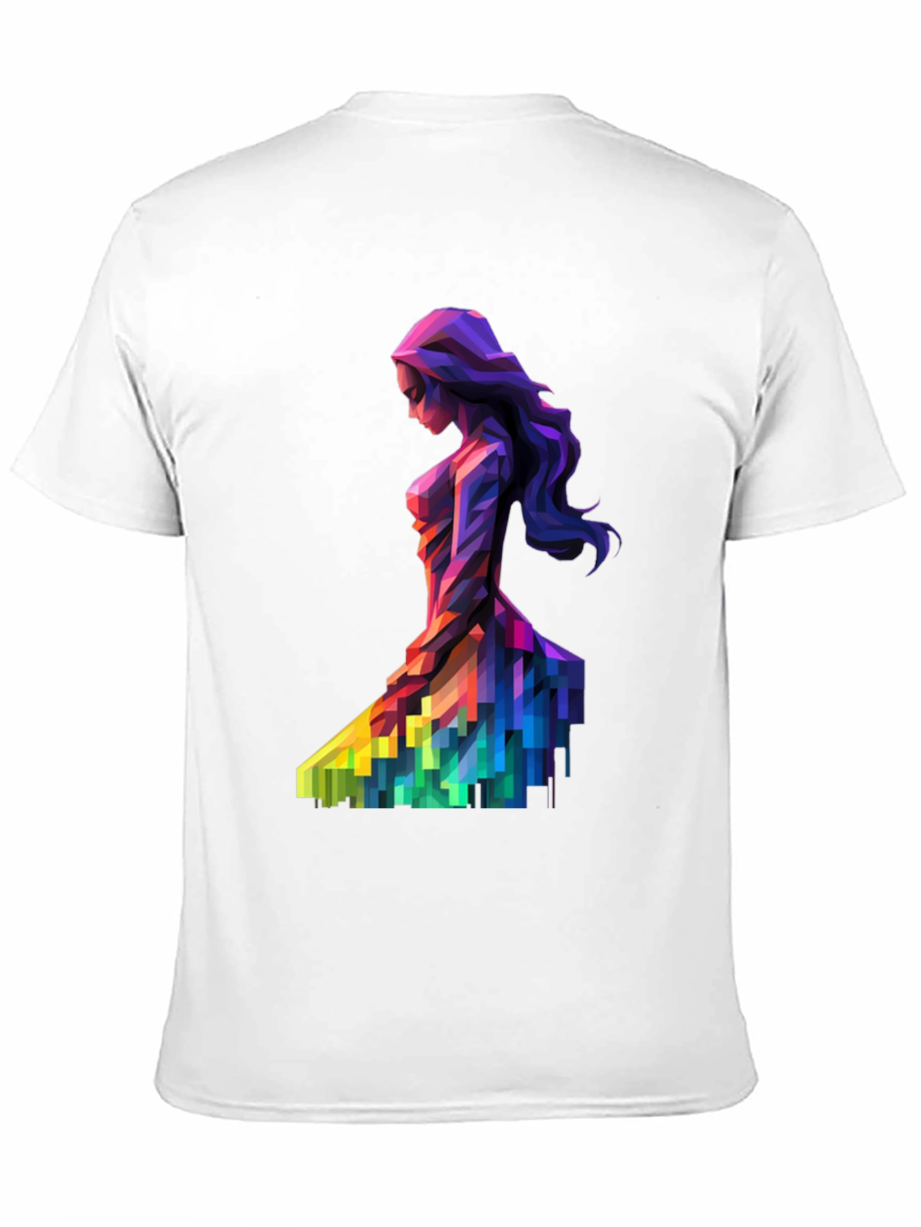 Abstract Geometric Woman Print Black T-Shirt