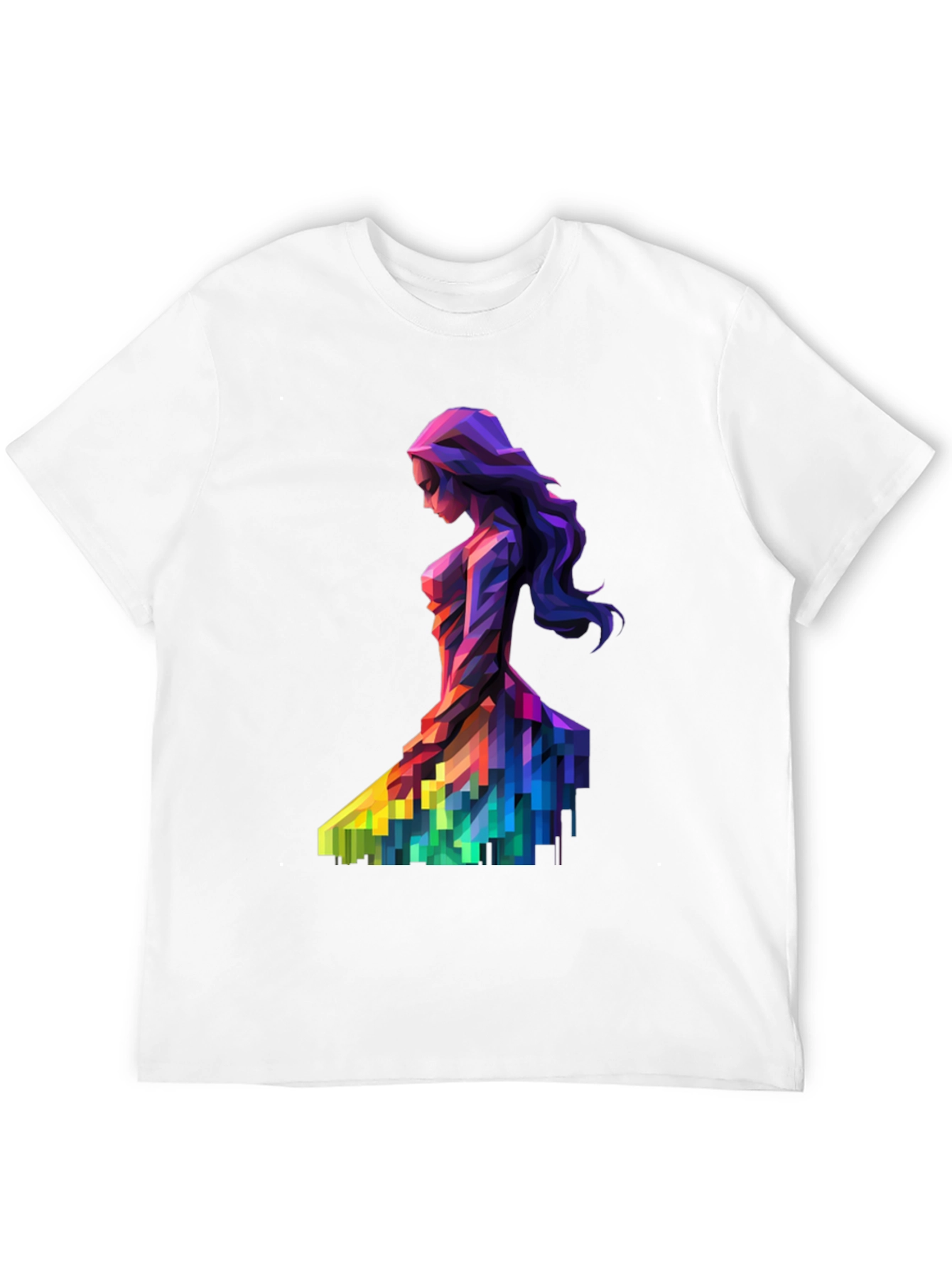 Abstract Geometric Woman Print Black T-Shirt