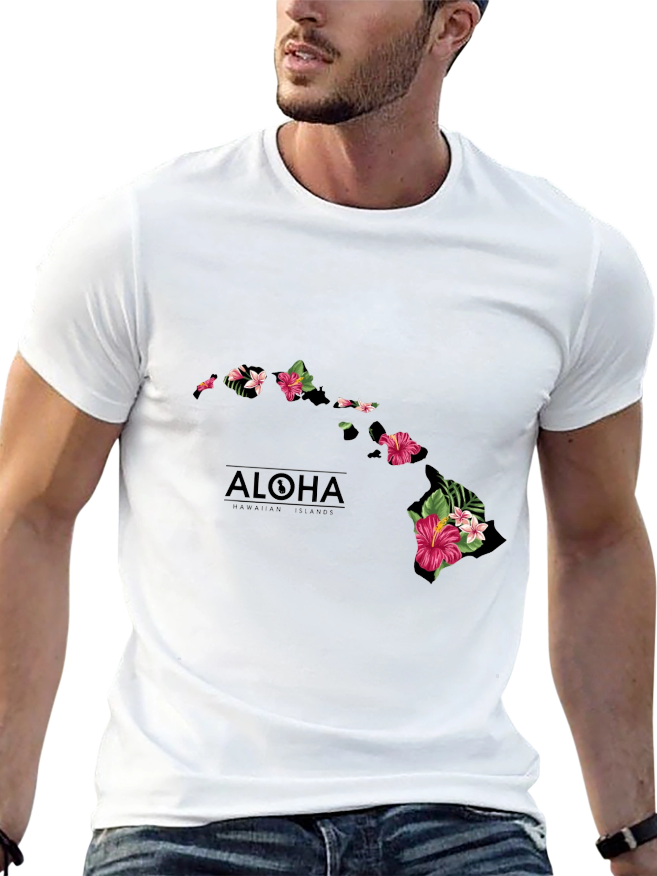Aloha Hawaiian Islands Map T-Shirt