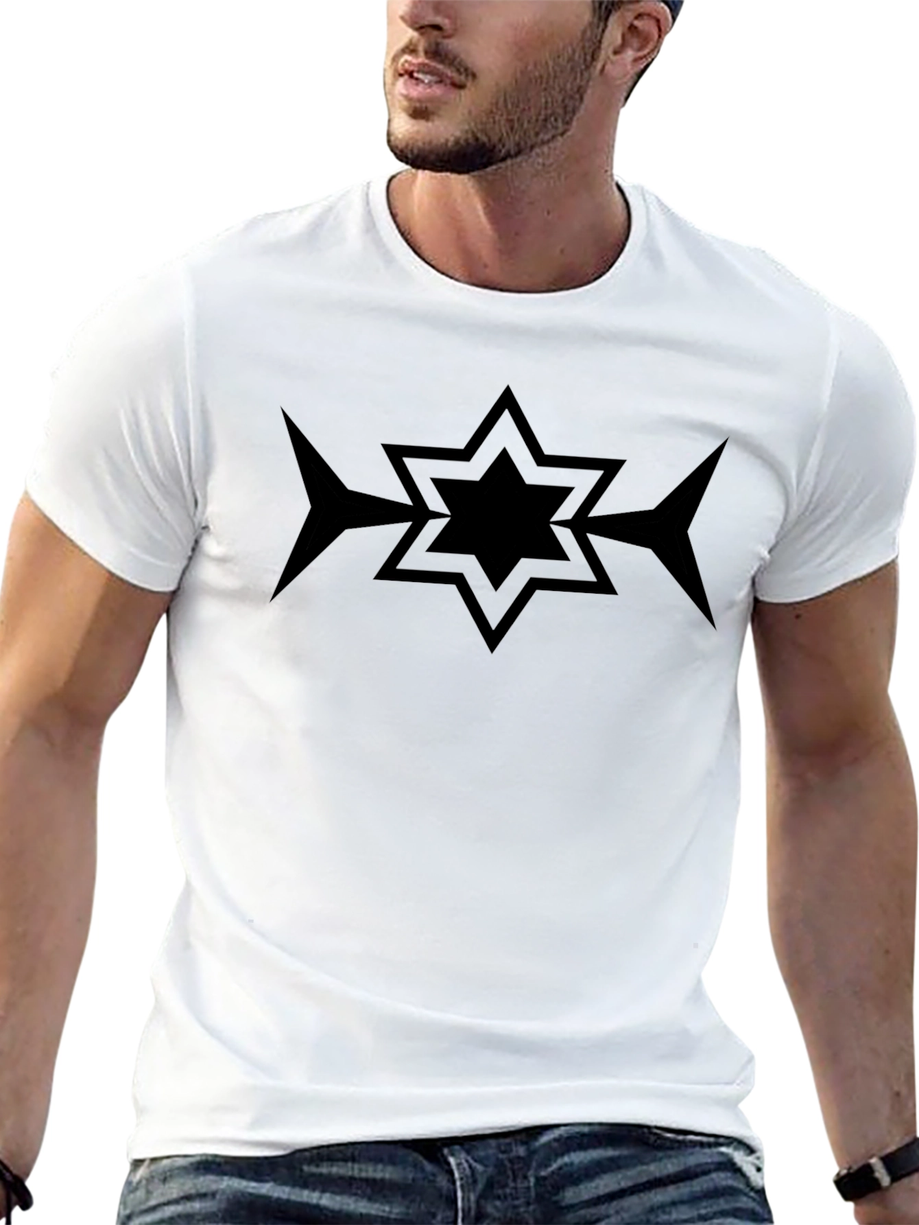 Geometric Star Black T-Shirt