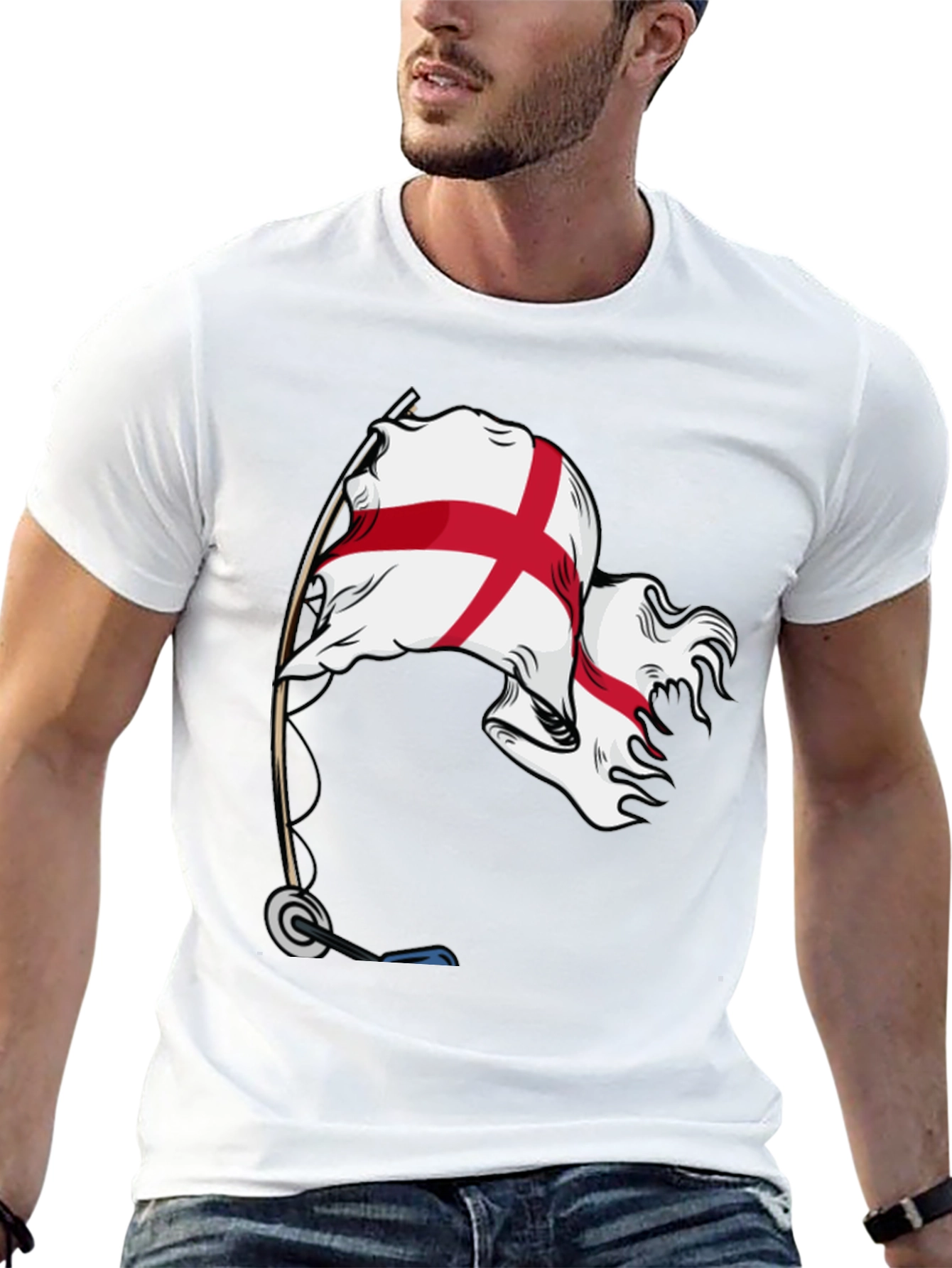 England Flag Graphic Black T-Shirt