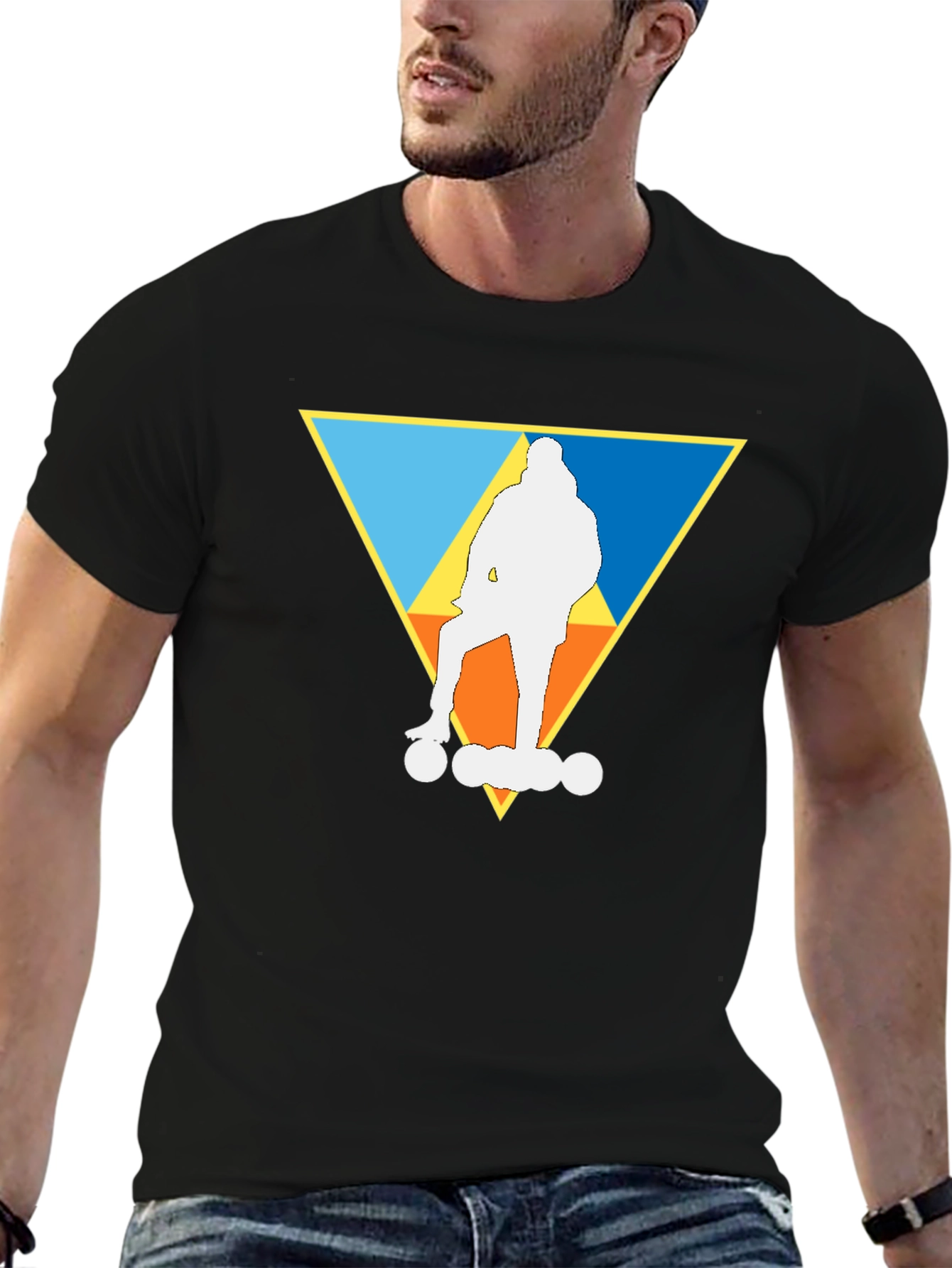 Skateboarding Triangle Graphic Tee - Cool Casual Style