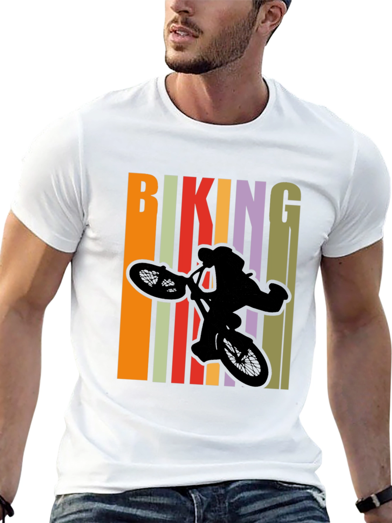 Biking T-Shirt - Retro Style Design