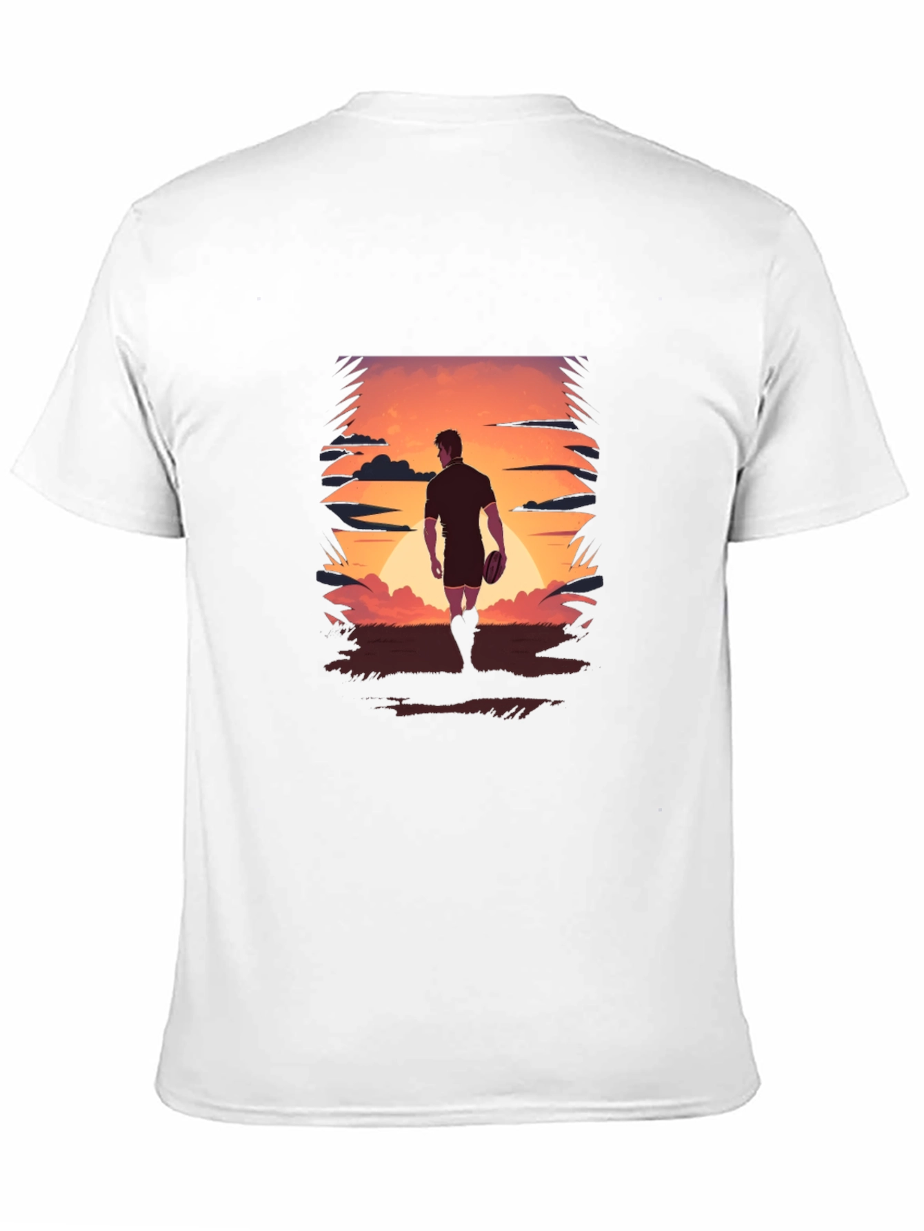 Sunset Rugby Player Graphic Tee