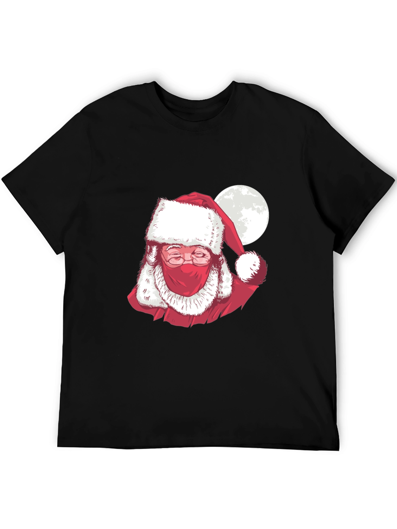 Masked Santa Claus Graphic T-Shirt - Holiday Cheer