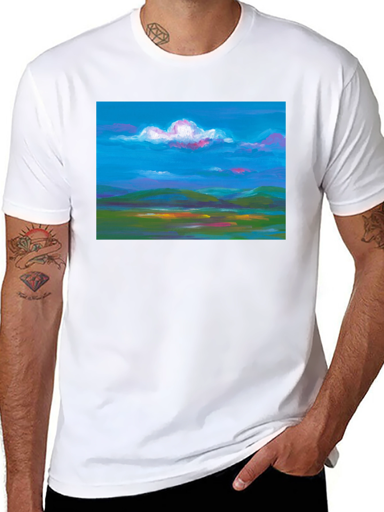 Vibrant Landscape Graphic Tee - Soft Cotton Comfort