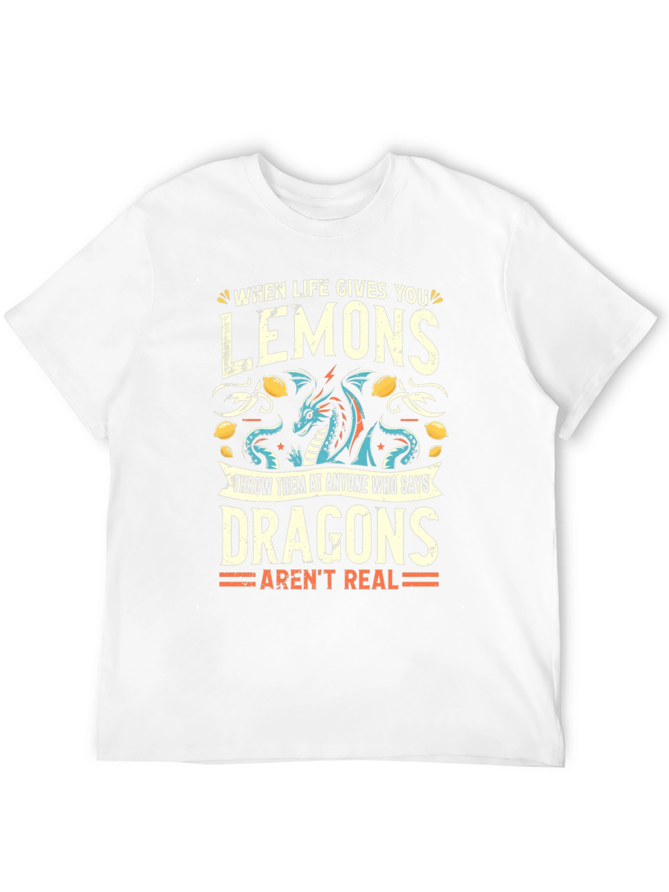 Funny Dragon Lemon Graphic T-Shirt