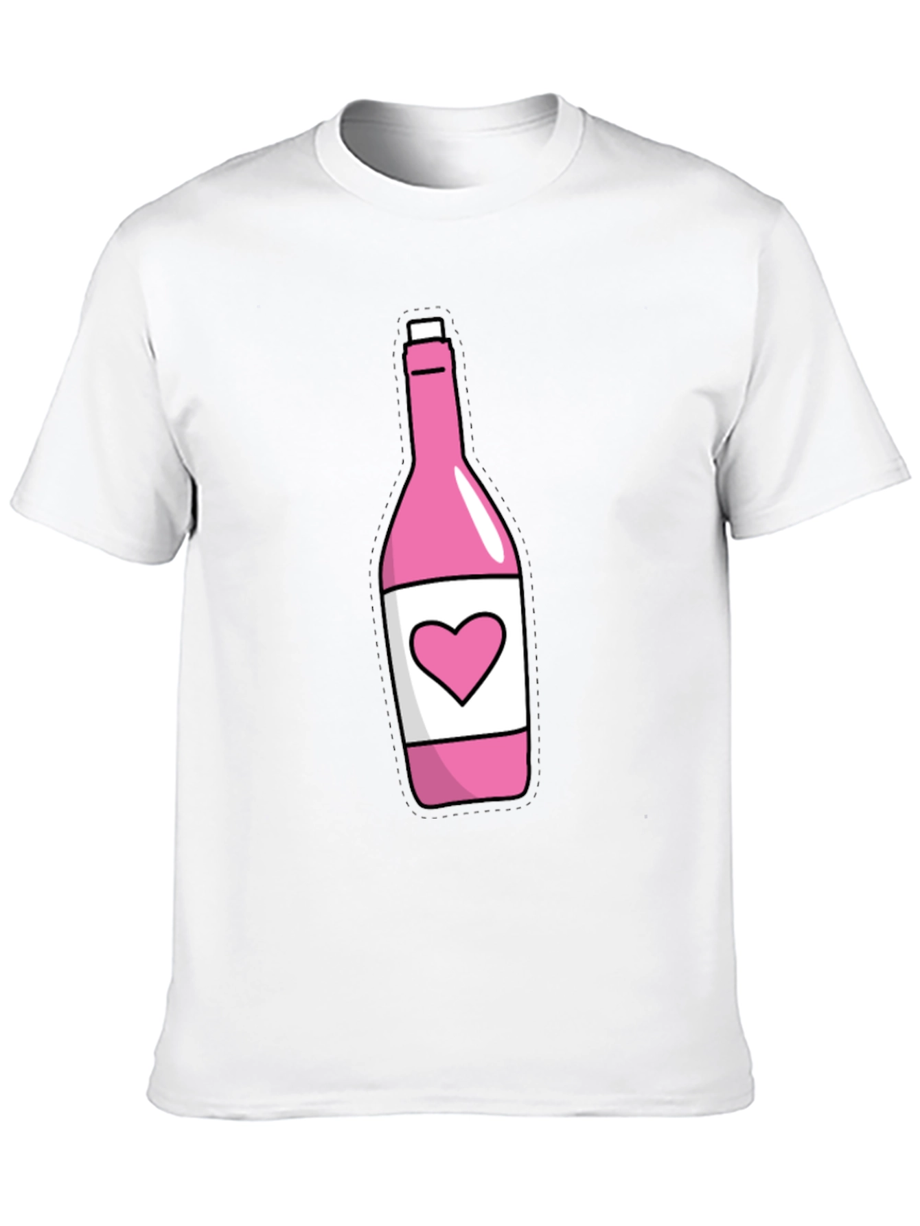 Pink Heart Bottle T-Shirt - Novelty Graphic Tee