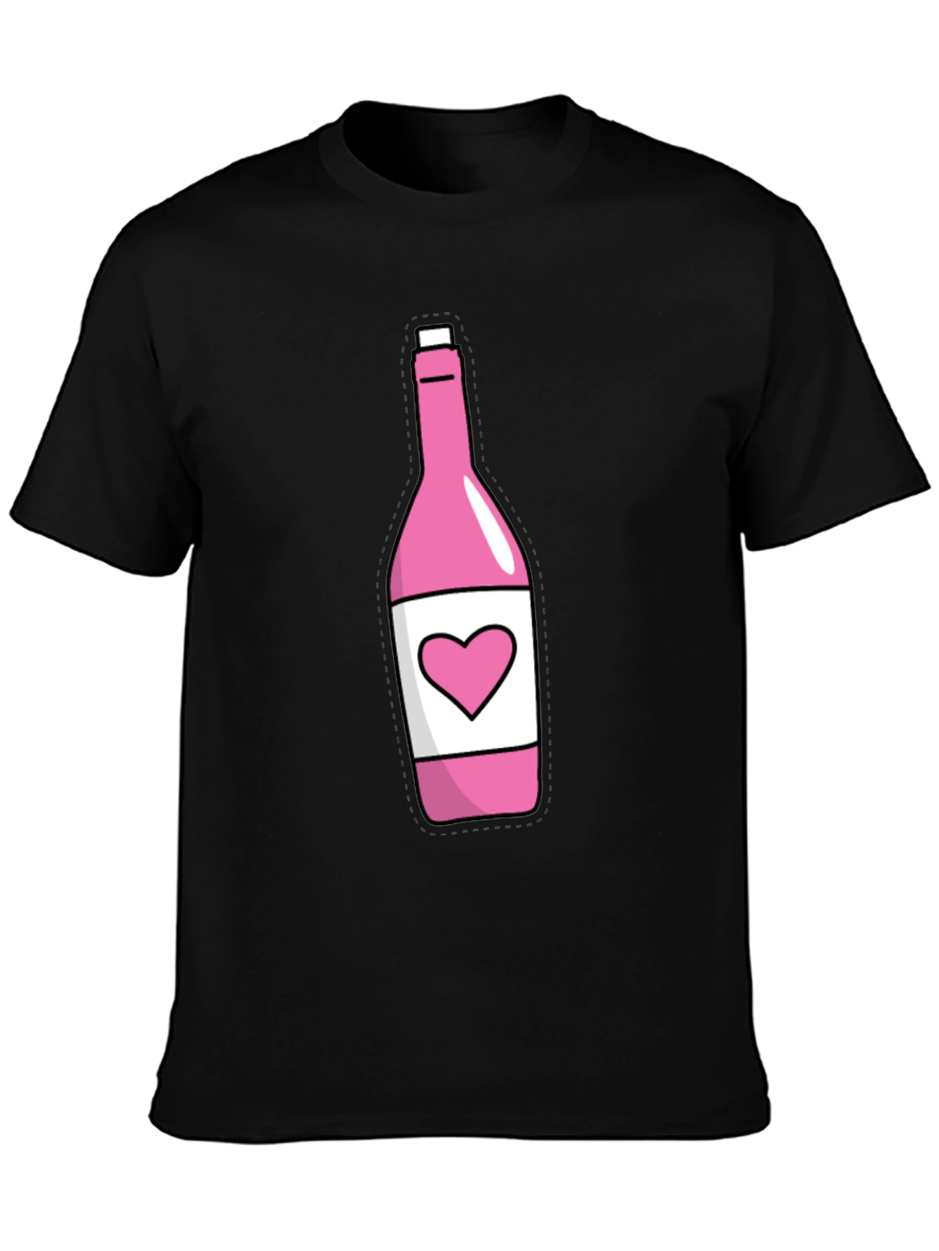 Pink Heart Bottle T-Shirt - Novelty Graphic Tee