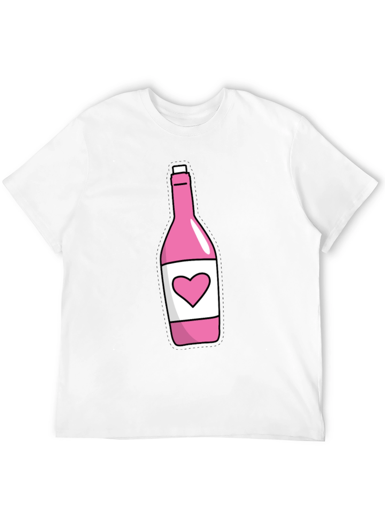 Pink Heart Bottle T-Shirt - Novelty Graphic Tee