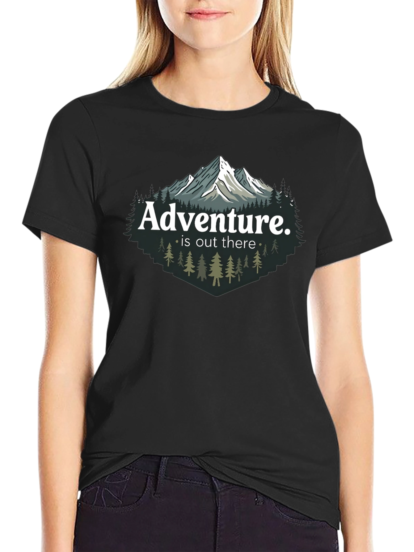 Adventure Awaits Graphic Tee - Mountain Scene Shirt