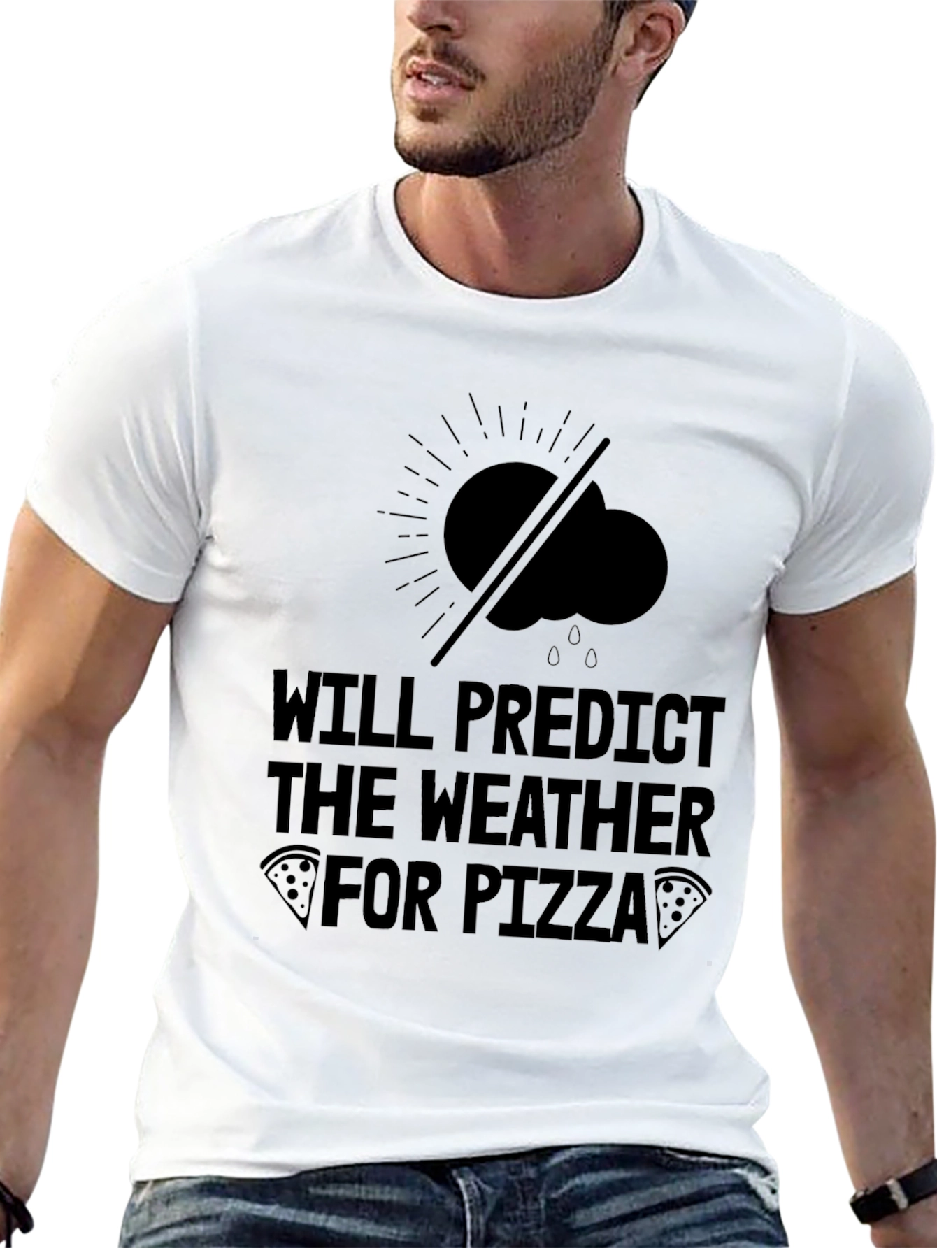 Weather for Pizza Black T-Shirt
