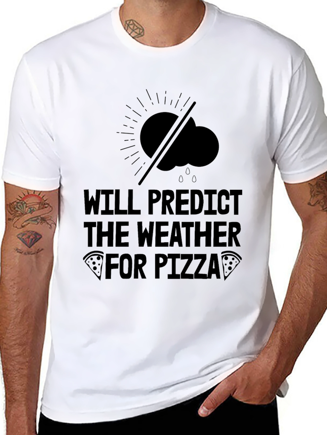 Weather for Pizza Black T-Shirt
