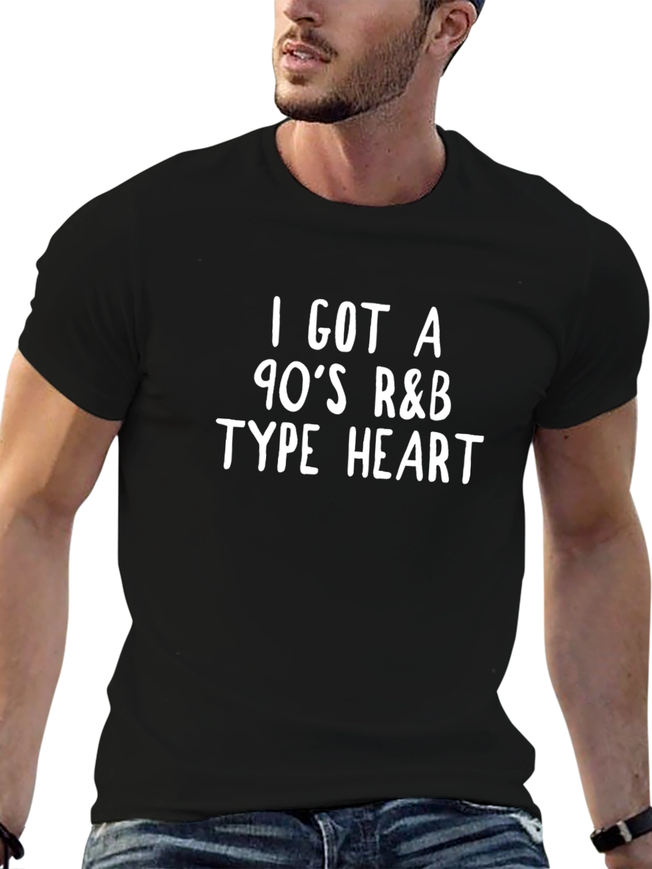 90s R&B Heart Graphic T-Shirt - Classic Style