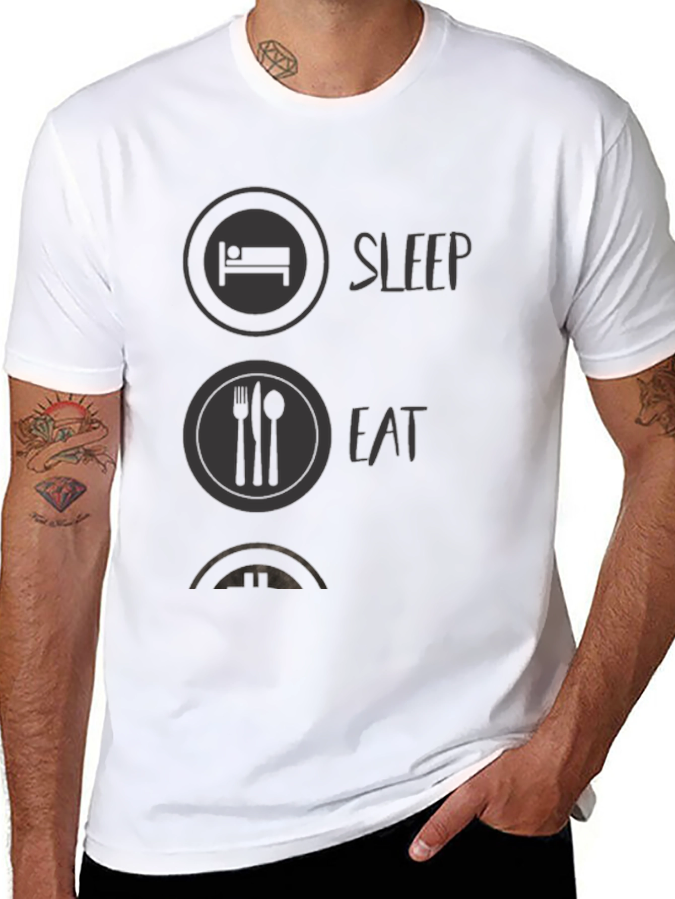 Sleep Eat Game Black Graphic Tee
