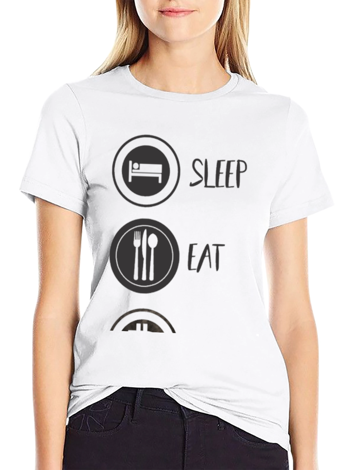 Sleep Eat Game Black Graphic Tee