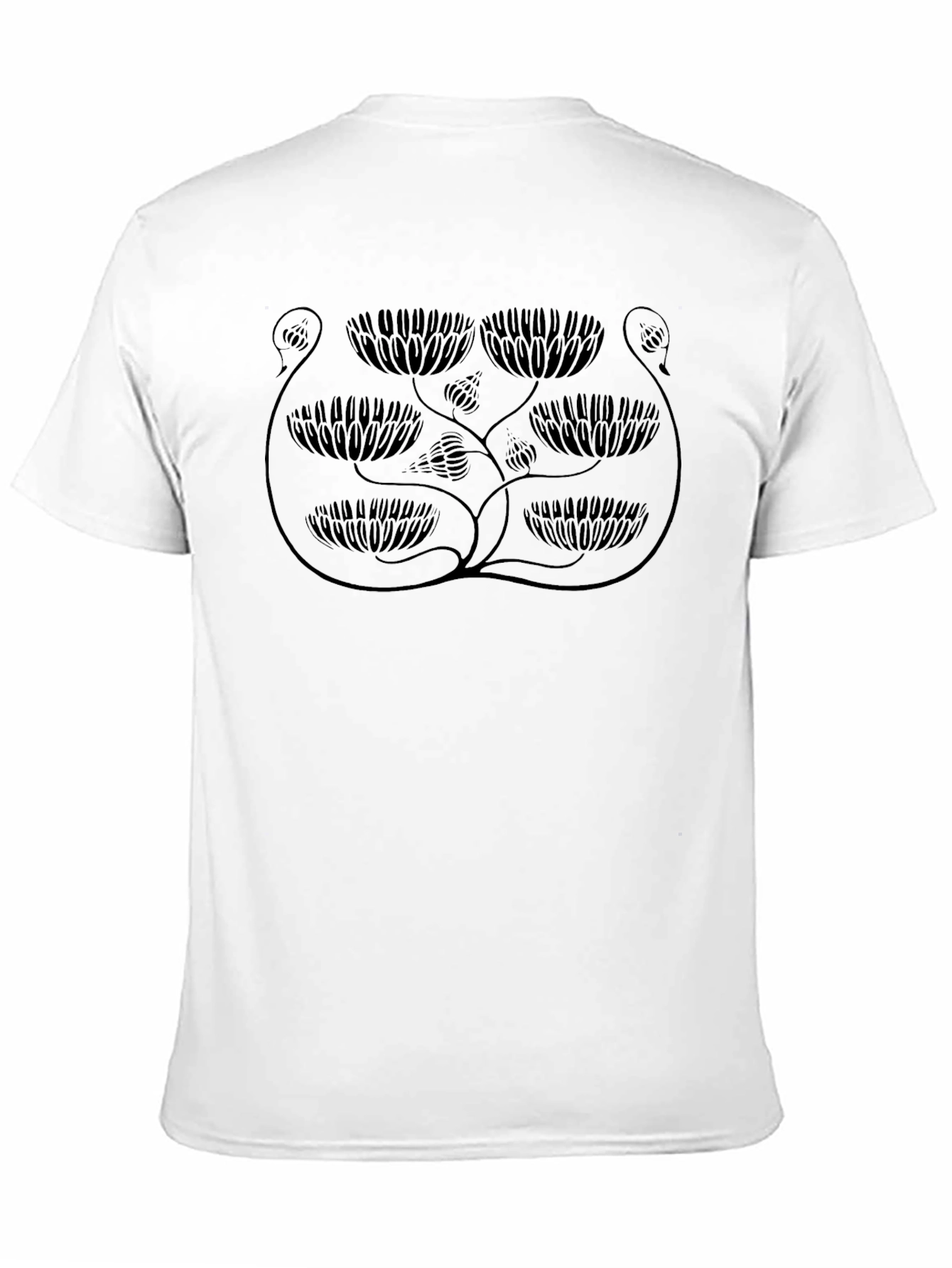 Floral Design Black Graphic Tee