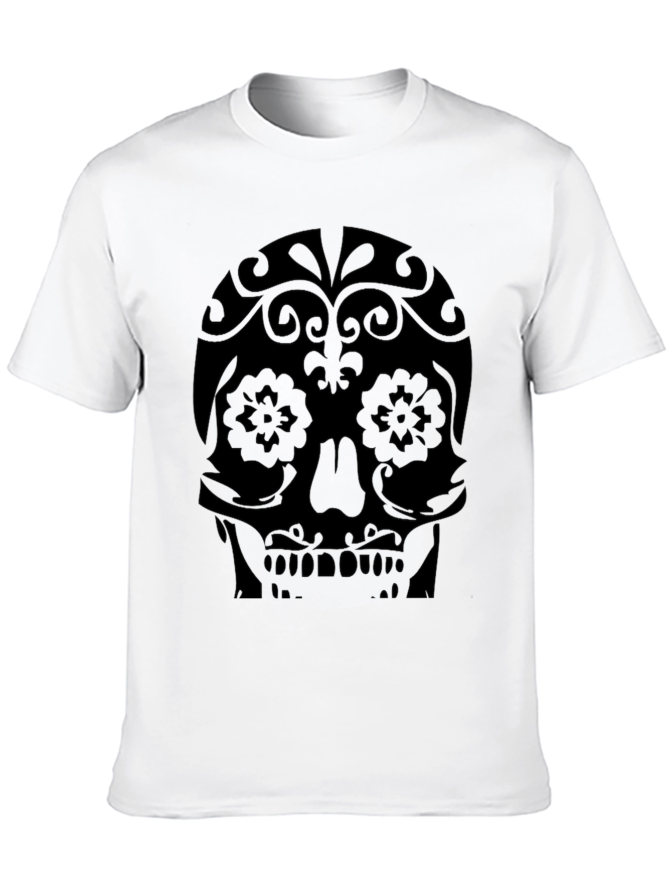 Black Skull Graphic Tee - Dia de los Muertos