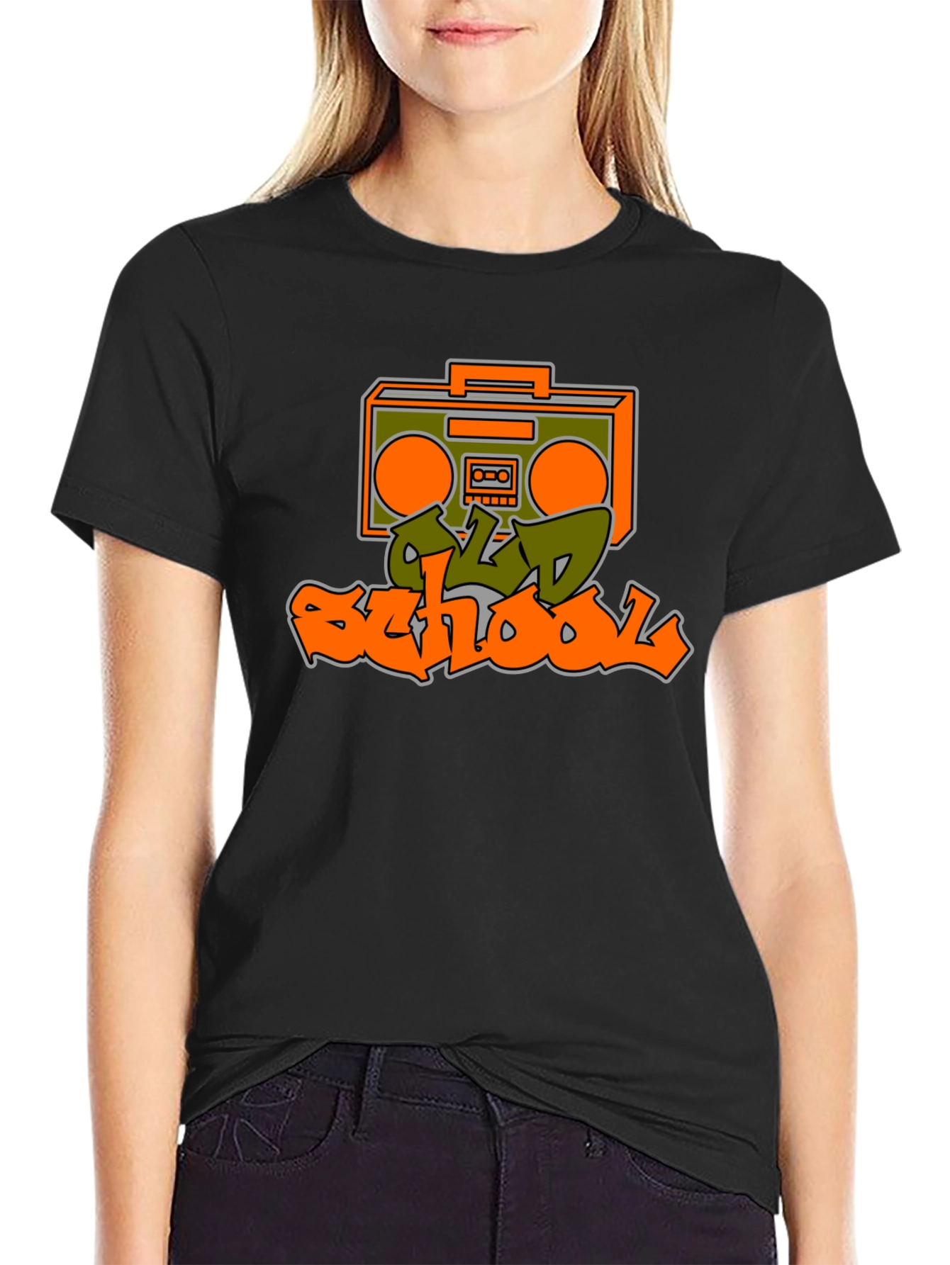 Old School Boombox Graphic Tee - Retro Style