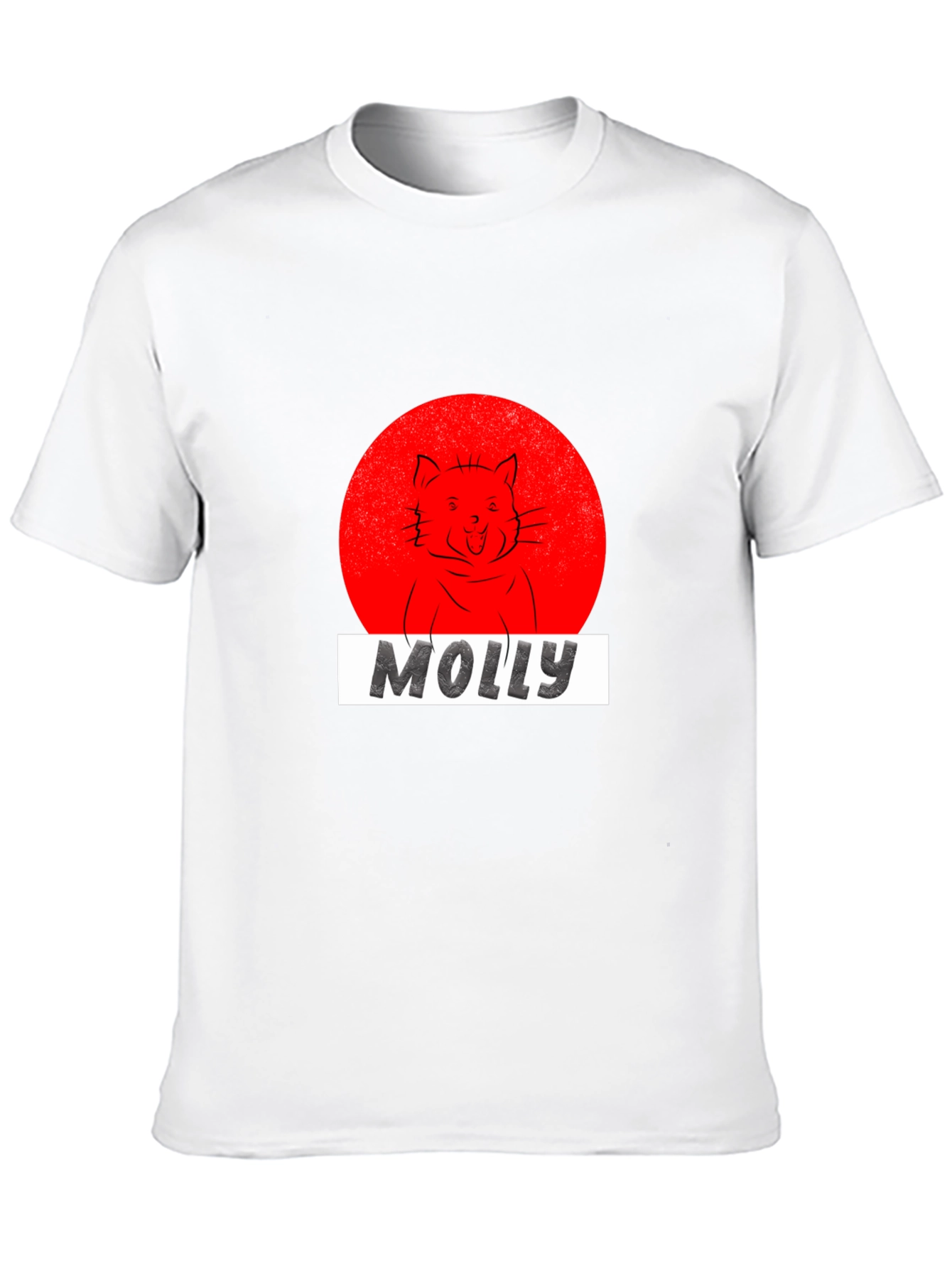 Molly Cat Graphic Tee - Black Cotton T-Shirt