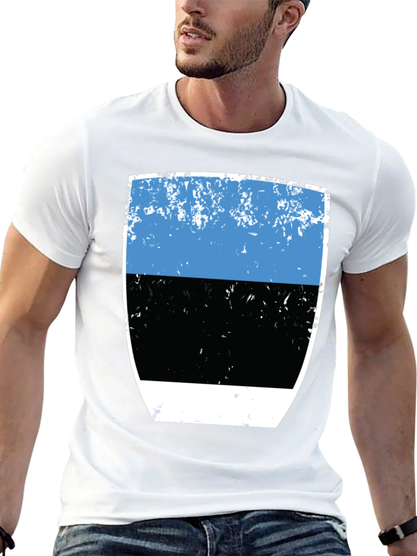 Estonia Flag Graphic Tee - Distressed Design