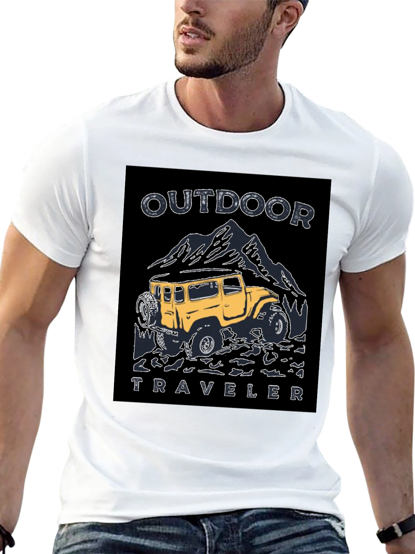 Outdoor Traveler Graphic Tee - Black